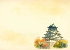 coleccion japon 13 watercolor painting of a pagoda tower in japan