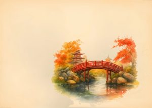coleccion japon 16 a painting of a bridge over a river