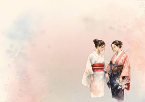 coleccion japon 21 two women in kimonoi kimono