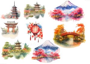 coleccion japon 51 watercolor painting of japanese landscapes