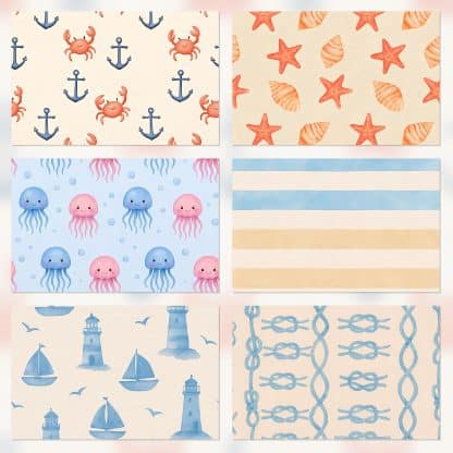 Papel decorado con pulpo y fondo acuarela