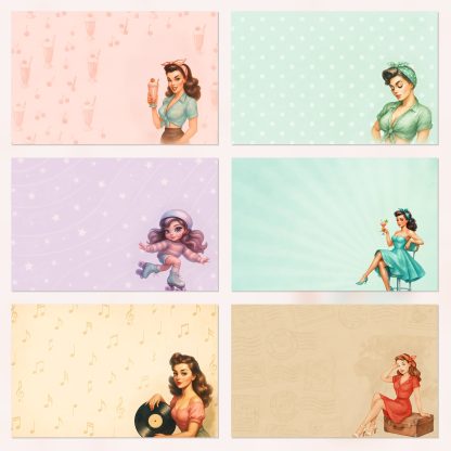 retro chic pin up acuarela set1 page01