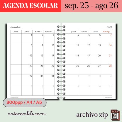 agenda estudiantes descarga instantánea agenda 2025 2026 4