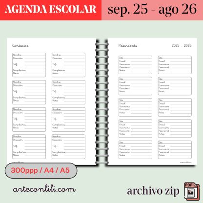 agenda estudiantes descarga instantánea agenda 2025 2026 9