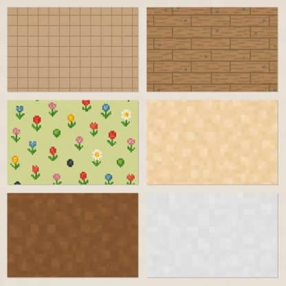 Papeles digitales de bloques coloreados, estilo pixel art para fiestas y álbumesinspirado en minecraft