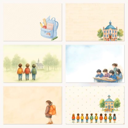 Papeles digitales escolares vuelta al cole, scrapbooking infantil, kit imprimible A3 A4 regreso al colegio
